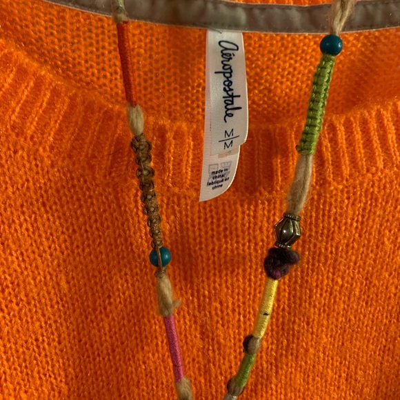 Aeropostale Colorblocked Sleeve Crew Knit Sweater - Picture 2 of 7